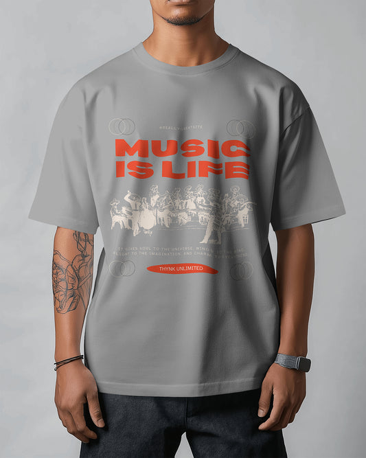 Music Is Life Oversized T-Shirt - The Baggy Vibe