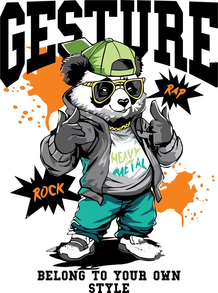 Gesture Rock & Rap Panda Tee - The Baggy Vibe