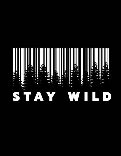 Stay Wild Barcode Forest Tee - The Baggy Vibe