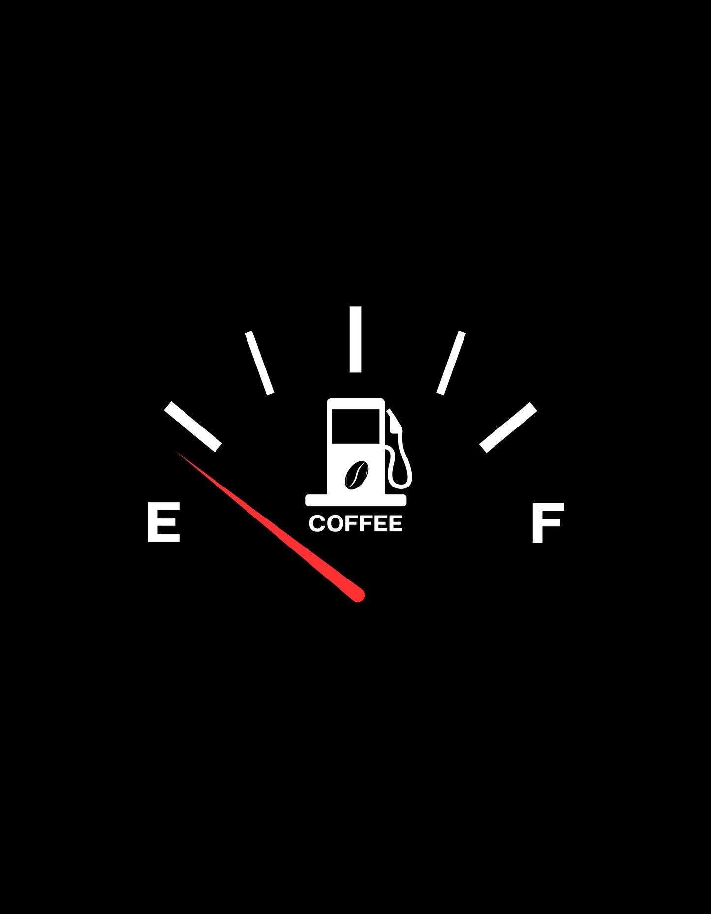 "Low on Coffee" Fuel Gauge T-Shirt - The Baggy Vibe