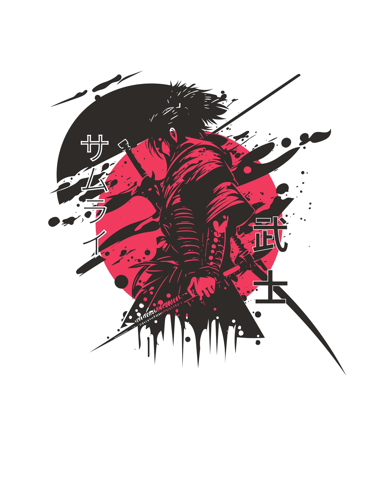 Samurai Warrior Graphic T-Shirt - The Baggy Vibe