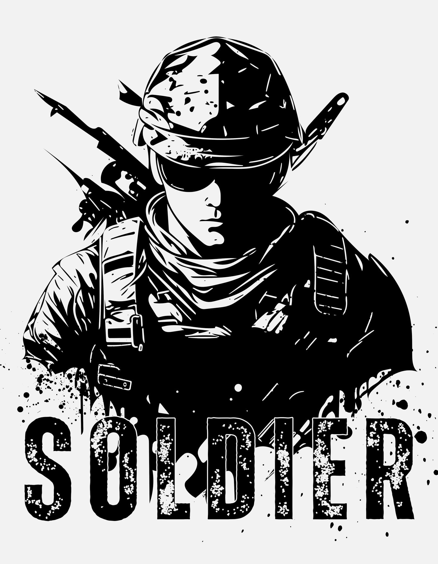 Tactical Soldier Graphic T-Shirt – Bold & Fearless - The Baggy Vibe