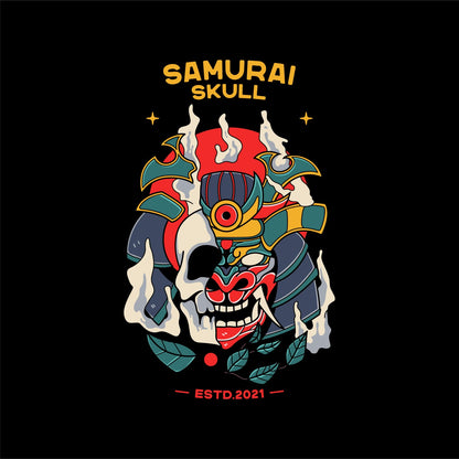 Samurai Skull Graphic Tee - The Baggy Vibe