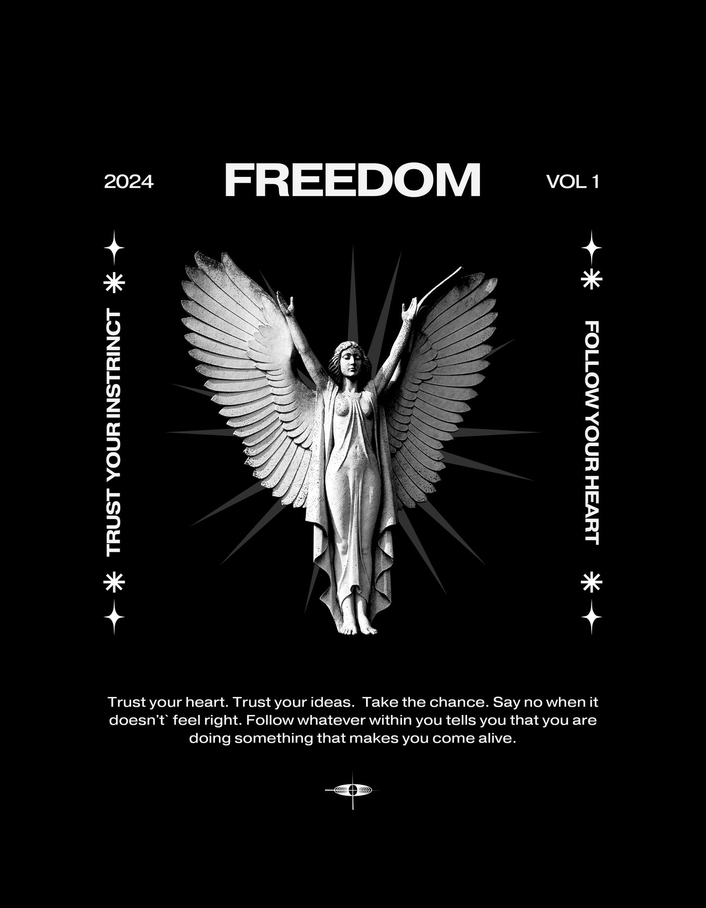 "FREEDOM" Angel Wings T-Shirt - The Baggy Vibe