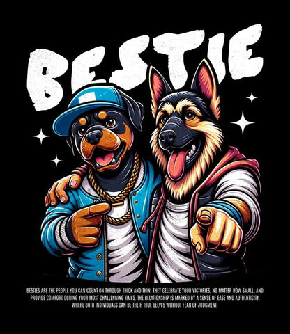 Bestie Dogs Oversized Tee - The Baggy Vibe