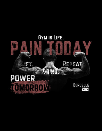 Pain Today, Power Tomorrow Gym Tee - The Baggy Vibe