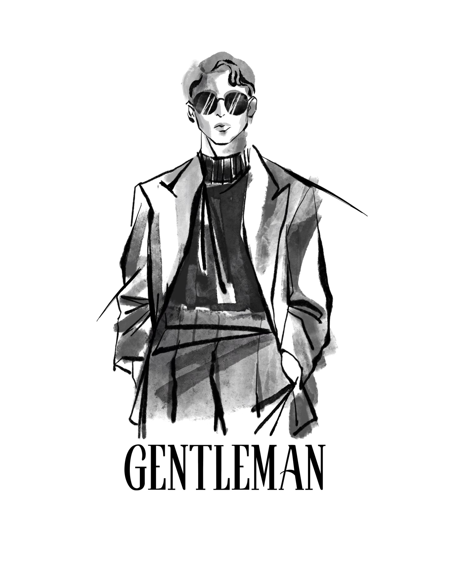 The Gentleman Sketch Oversized Tee - The Baggy Vibe