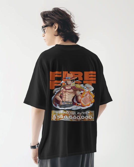 Fire Fist Ace Oversized T-Shirt - The Baggy Vibe