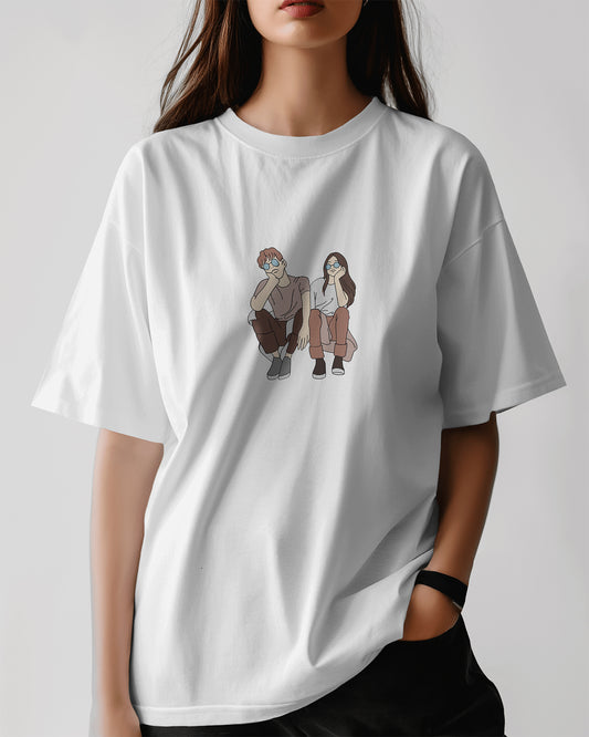 Chill Vibes Duo Oversized Tee - The Baggy Vibe