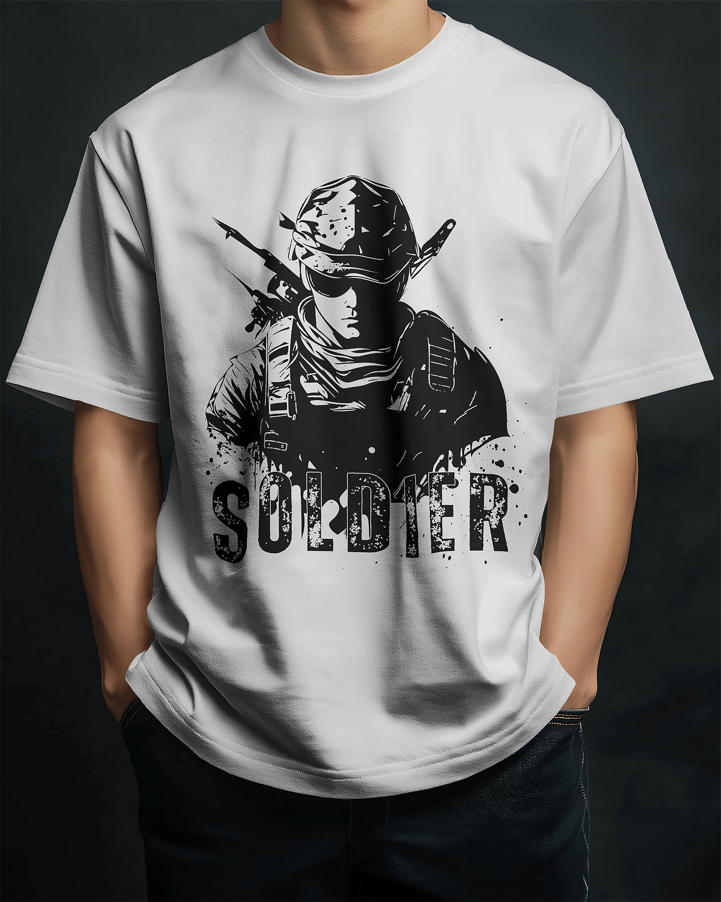 Tactical Soldier Graphic T-Shirt – Bold & Fearless - The Baggy Vibe