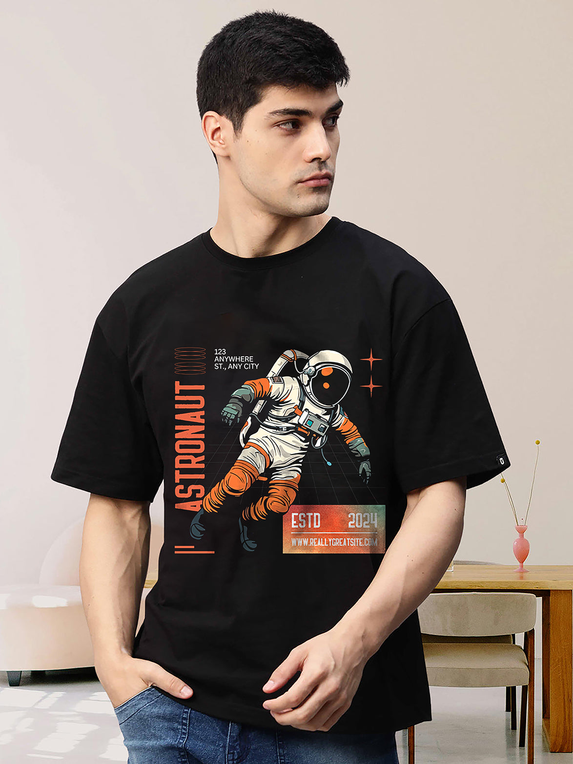 Astronaut Galaxy Explorer Oversized T-Shirt - The Baggy Vibe