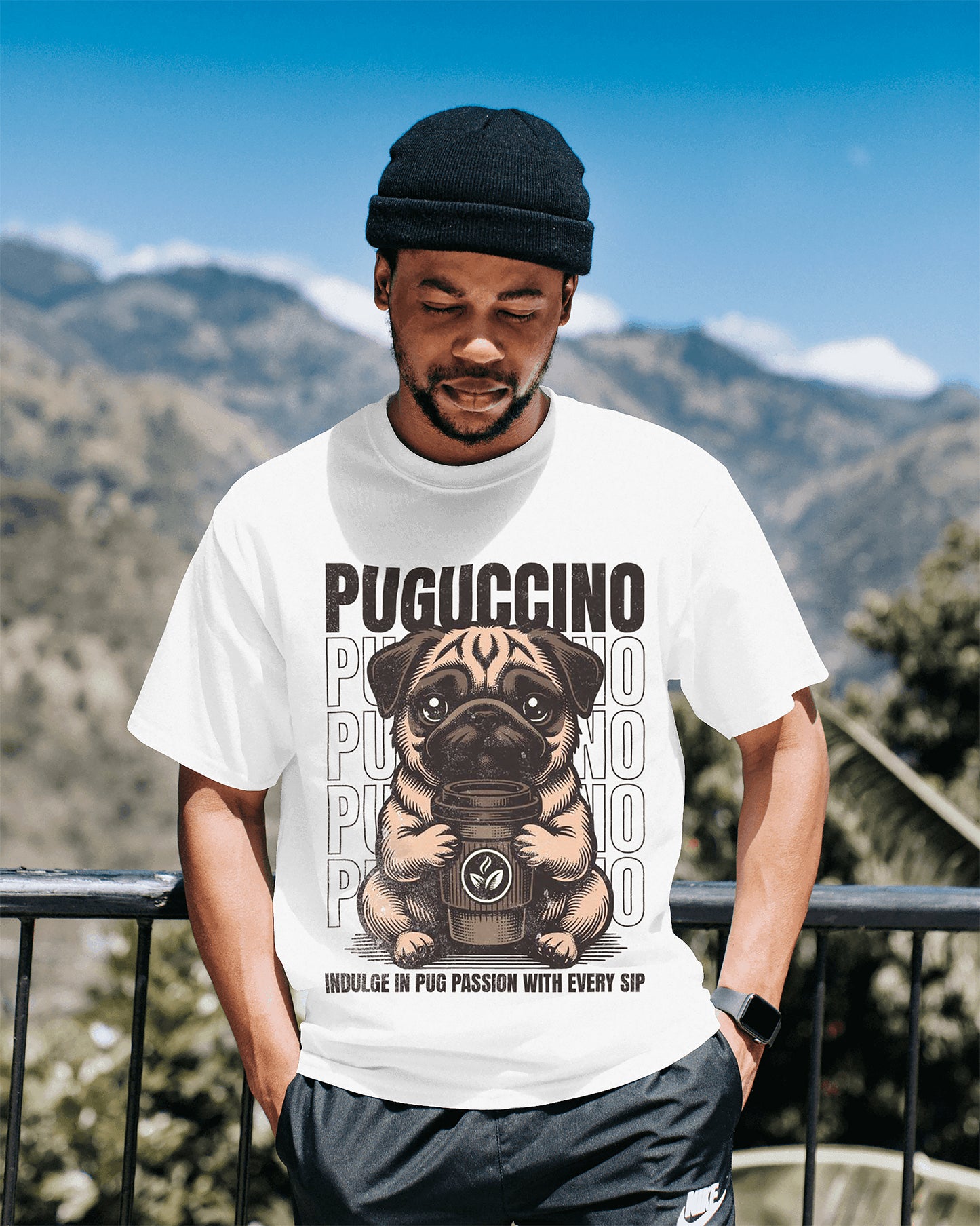 Puguccino T-Shirt – Brewed for Dog & Coffee Lovers ☕🐶 - The Baggy Vibe