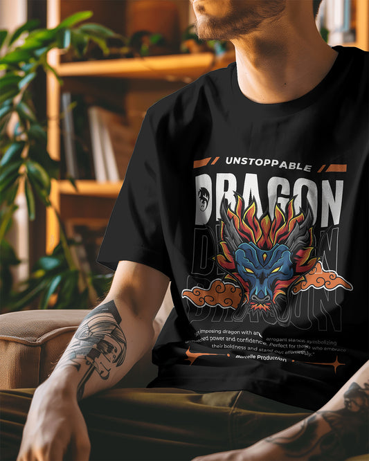 Unstoppable Dragon Oversized Tee - The Baggy Vibe