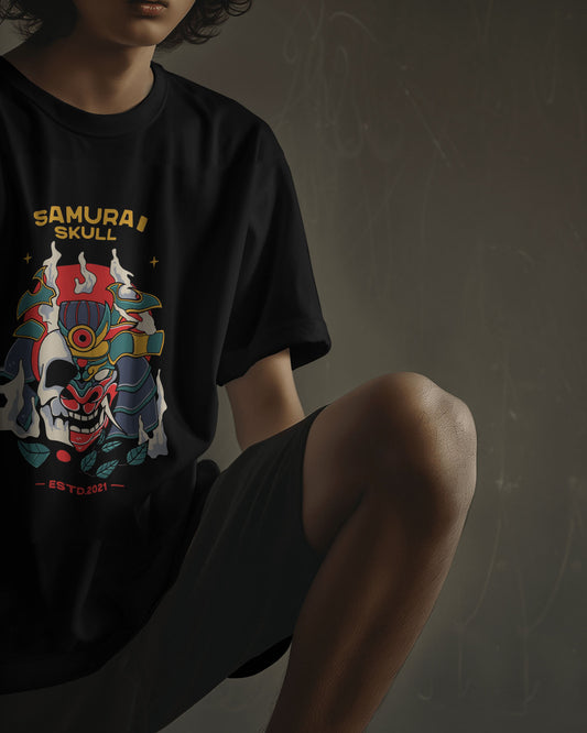 Samurai Skull Graphic Tee - The Baggy Vibe