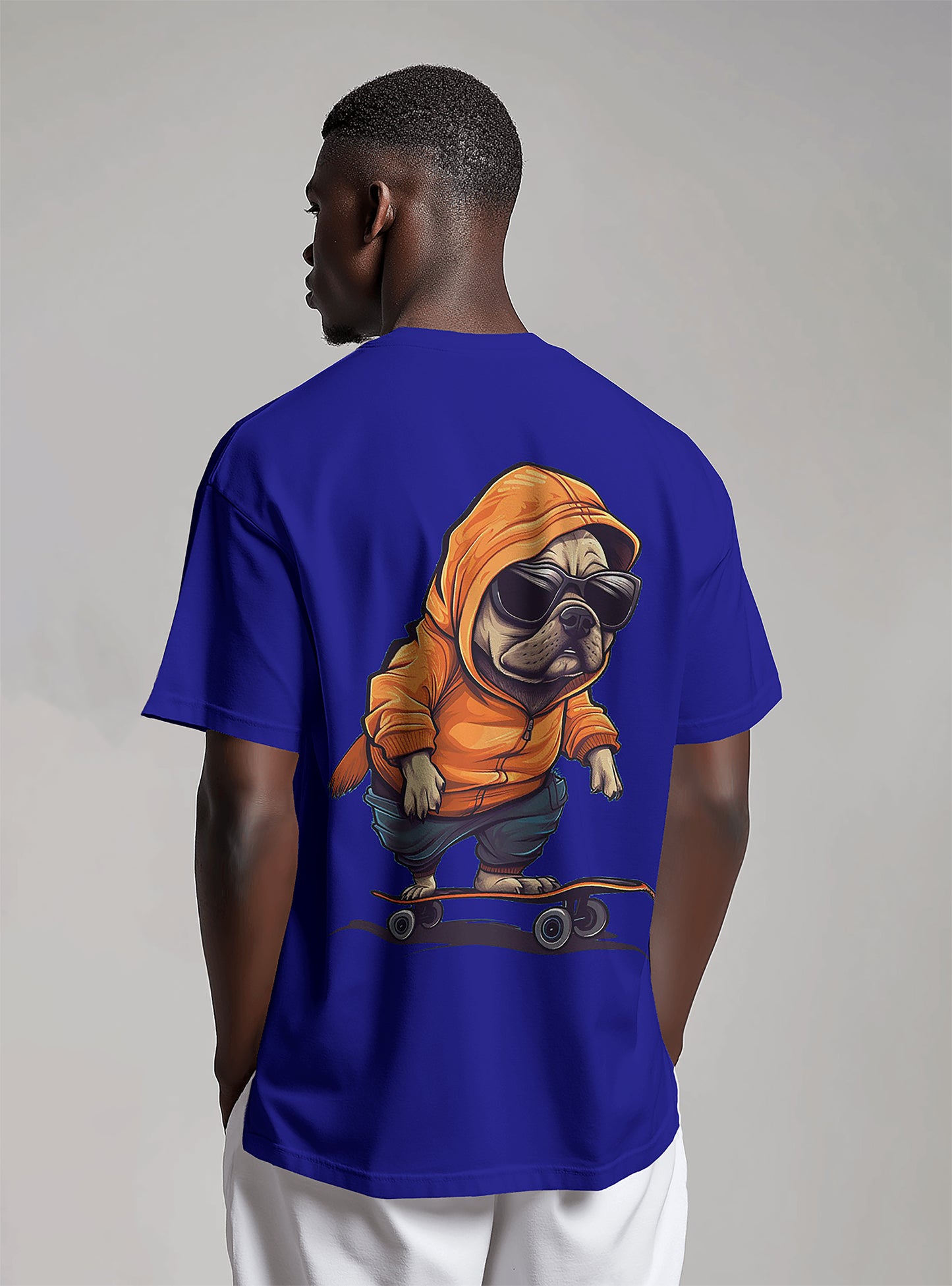 Skater Pug Oversized Graphic Tee - The Baggy Vibe