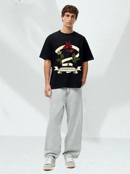 Wardière Rose Oversized Graphic T-Shirt - The Baggy Vibe