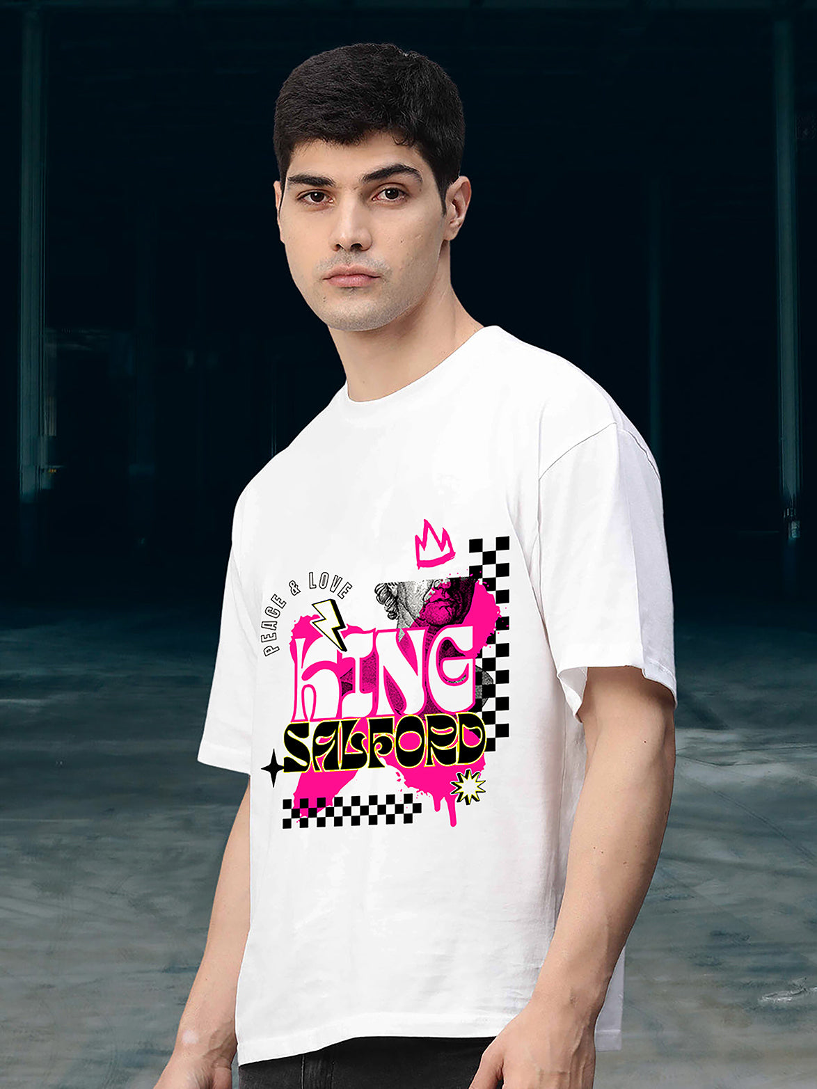 King Salford Oversized Graphic T-Shirt – Retro Punk Streetwear - The Baggy Vibe