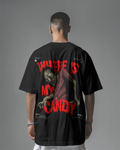 "Where Is My Candy?" Zombie Halloween T-Shirt 🧟‍♂️🍬 - The Baggy Vibe